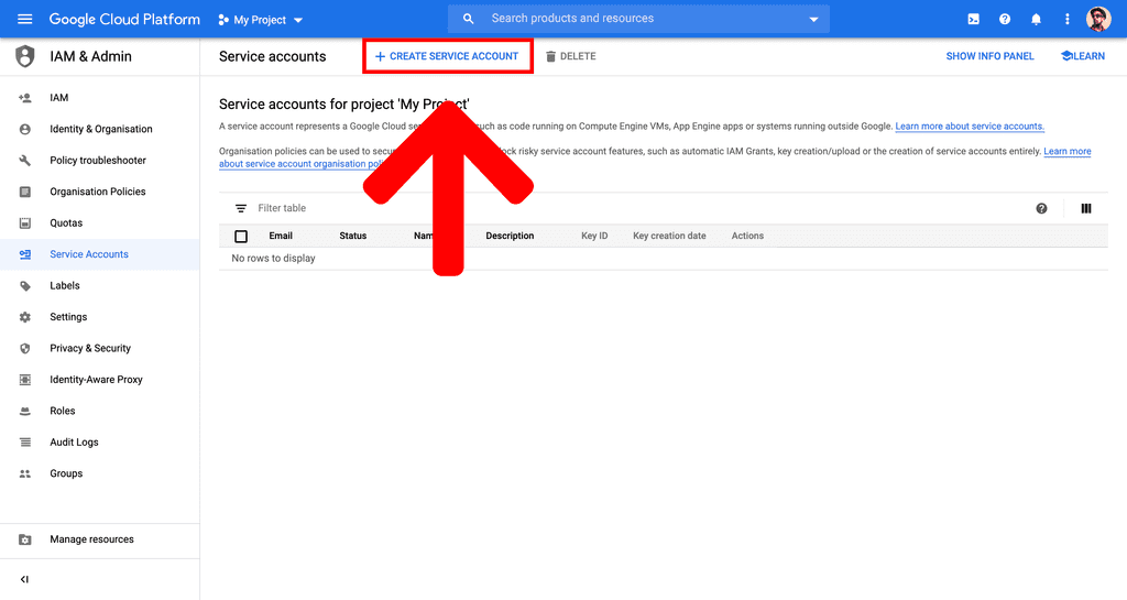 service accounts home